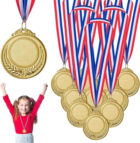 Jiahuade Metall Medaillen,Gewinner Medaillen Gold,10 Stück Medaille Gold für Kinder,Auszeichnung Gewinner Medaillen,Medaillen Set Kinder Metall,Medaillen Kindergeburtstag,Medaillen Sport von Jiahuade