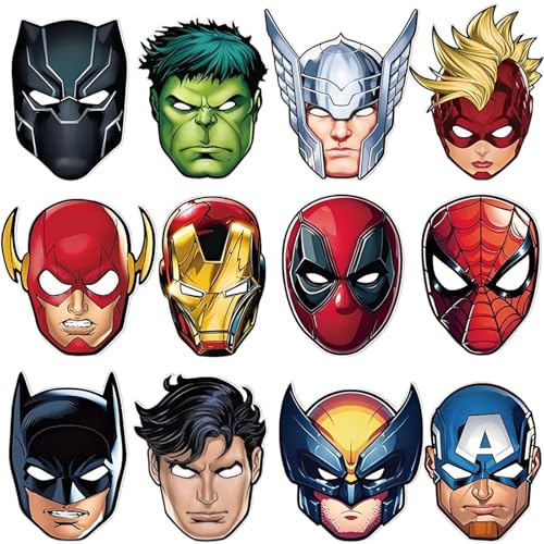 Superhero Maske,12 Stück Cosplay Masken,Papier Kinder Geburtstag Deko Masken,Superhero Birthday Party Decorations,Kinder Party Masken,Passen Cosplay Halloween Maskerade Kindergeburtstag Partyzubehör Superhero Maske,12 Stück Cosplay Masken,Papier Kinder Geburtstag Deko Masken,Superhero Birthday Party Decorations,Kinder Party Masken,Passen Cosplay Halloween Maskerade Kindergeburtstag Partyzubehör von Jiahuade