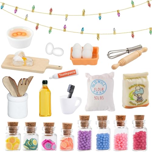 Miniatur Wichtel Zubehör,31 Stück Puppenhaus Zubehör,Wichtel Zubehör Backen,Backset Wichtel,Miniatur Puppenhaus Zubehör,Mini Eier Olivenöl Mehlsack Schneebesen Nudelholz 1:12 Miniatur Küche Zubehör Miniatur Wichtel Zubehör,31 Stück Puppenhaus Zubehör,Wichtel Zubehör Backen,Backset Wichtel,Miniatur Puppenhaus Zubehör,Mini Eier Olivenöl Mehlsack Schneebesen Nudelholz 1:12 Miniatur Küche Zubehör von Jiahuade