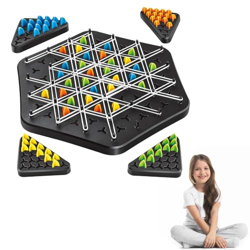 Triggle Game,Dreieck Schach,Triggle Brettspiel,Chain Triangle Game,Dreiecksschach,Lustiges Ketten-dreieck-Spiel,Triggle Game Gummiband,Ketten Dreieck Spiel von Jiahuade