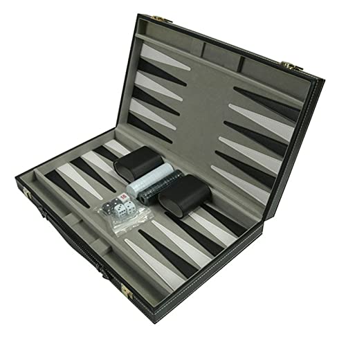 Jiakalamo Backgammon-Set, Reise-Backgammon, PU-Leder-Backgammon-Sets, Brettspiele, praktische faltbare Reiseetui, Spiel-Schachbrett für Erwachsene und Kinder (Größe: 38 x 23 x 5,5 cm) von Jiakalamo