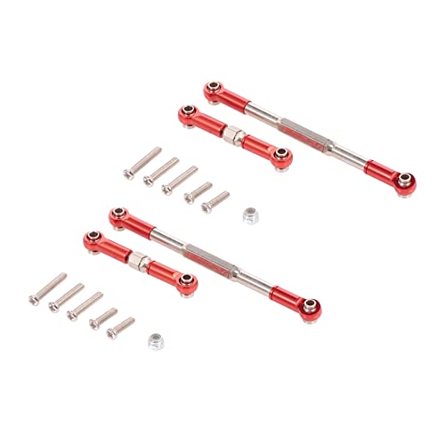 Jialouboo 4X RC Lenkung Stange CNC Bearbeitung Aluminium Legierung Lenkgestänge Satz für 1608T, Rot von Jialouboo