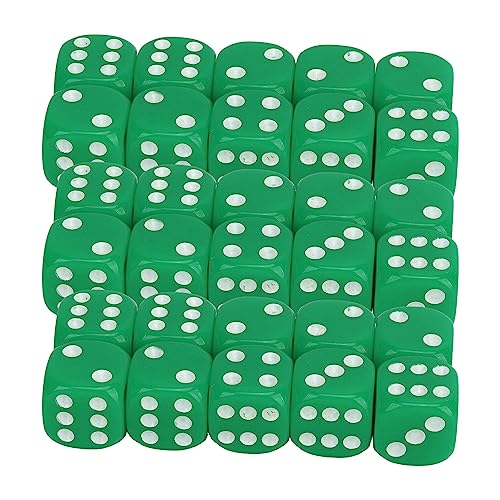 Game Dice, 30pcs Dice Set 6 -Seiten Tragbare Runde Ecke Feine Arbeit für Brettspiele (Green) von Jiawu