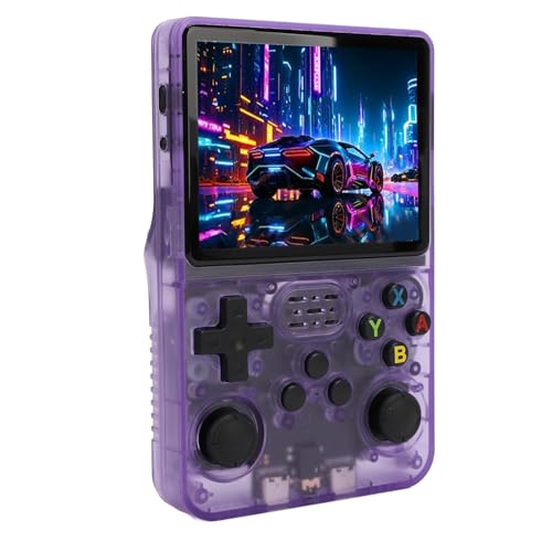 Handheld-Spielekonsole für Kinder mit Vorinstallierten Retro-Videospielen, Tragbarer Gaming-Player mit Wiederaufladbarem 3000-mAh-Akku,3,5-Zoll-IPS-Bildschirm,-Spielzeug (64G) von Jiawu