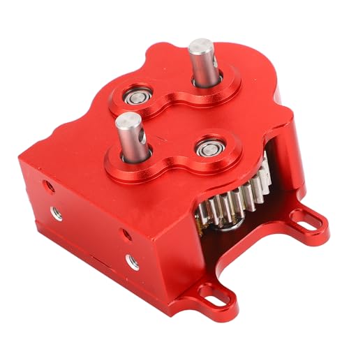 Jiawu Aluminiumlegierung Getriebe, Breite Kompatibilität Wärme Dual Dual External Rotor Motor RC -Getriebeabdeckung für SCX10 1/10 Scale Crawler (Rot) von Jiawu