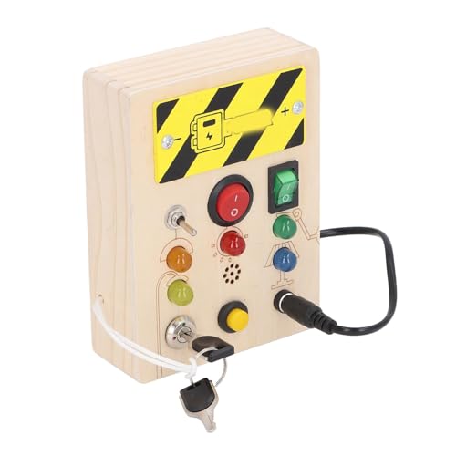 Jiawu Geführtes Holzspielzeug, Sichere Simulation Key Lock Steckable Wire Educational Burr Children Motor Skills Activity Board für seit 36 ​​Monaten und Höher (Kurztyp Rechteck) von Jiawu