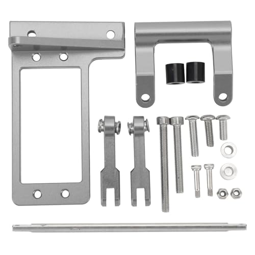 Jiawu Lenkservo-Montagesatz, 1/10 Hydraulikstange mit Servo-Montagesatz, Lenkservohalterung aus Aluminiumlegierung für RC-Crawler-Autos, Grau von Jiawu