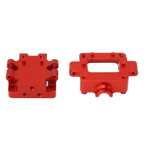 Jiawu Metallgetriebegehäuse, CNC-gefräste RC-Getriebeabdeckung mit Hoher Härte, Leichtes Gehäuse für WLTOYS 1/28 K969 K989 P929 (Rot) von Jiawu