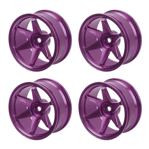 Jiawu RC-Car-Radnabe, Aluminiumlegierung, 4 Stück Ersatz-RC-Radfelgen für 1/10 RC-Car-Zubehör (Purple) von Jiawu