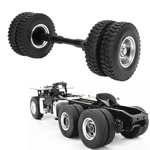 Jiawu RC-Hinterachsreifen, 10-Loch-Radnabe für 1/14 RC-Anhängertraktor für 1/10 Nicht Angetriebener Anhänger, Kiesmuster, 85 Mm Durchmesser, Hinterachsreifen-Upgrade-Ersatzteil von Jiawu