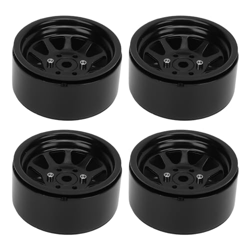 Jiawu RC Wheel Hub, Universal RC Wheel Rand Set Starker Druckresistent Zinklegierung und Stahl mit Schrauben für die Wartung Stark (Black) von Jiawu