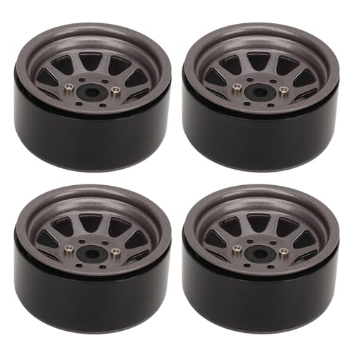 Jiawu RC Wheel Hub, Universal RC Wheel Rand Set Starker Druckresistent Zinklegierung und Stahl mit Schrauben für die Wartung Stark (Ti) von Jiawu