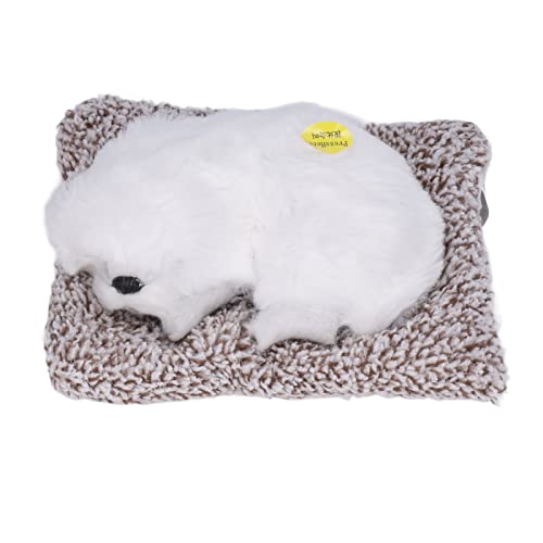 Jiawu Realistischer Schlafender Hund, Realistische Hundespielzeug-Dekoration, süß, Weich, für Dekorationen für Geschenke für für Spielzeug (weißer Pekingese) von Jiawu