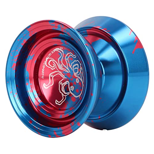 Jojo Professionelles Nicht Reagierendes Yoyo für Erwachsene Auf Metall Reagierendes Yoyo für Anfänger Yo-Yo aus Aluminiumlegierung mit Handschuh und 3 Ersatz-Yo-Yos-Schnüren (Blau) von Jiawu