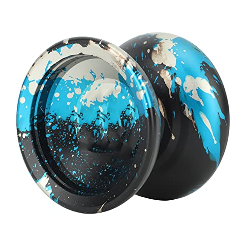 Nicht Reagierender Metal Yoyo Professional, Ersatz-Reaktionskugellager-Yoyo für Kinderanfänger, Aluminium-Yo-Yo-Ball, Trick Yoyo für Erwachsene mit Handschuh und 3 Yoyo-Schnüren von Jiawu