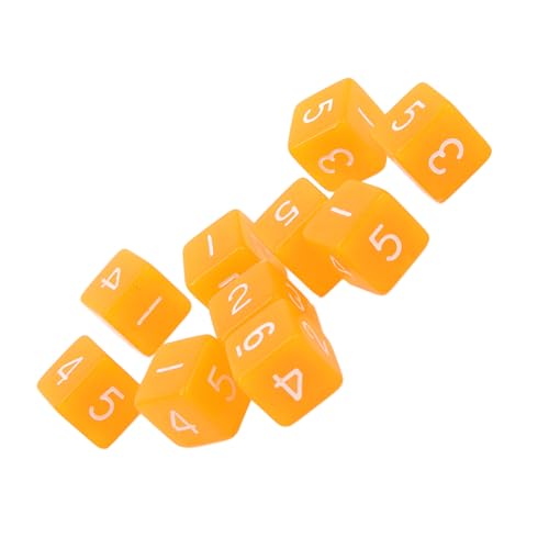 Würfelwürfel, Kompakt Transparent 6 -seitige Würfel 30pcs für Mathematikspiele (ORANGE) von Jiawu