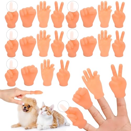 Jicyor 20 Stück Mini Hände, Kleine Hände Fingerpuppe Set, Tiny Hands, Mini Hände für Finger, Mini Fingerpuppen Gummi Lustige Minihände für Kinderspielzeug und Haustierpartys von Jicyor