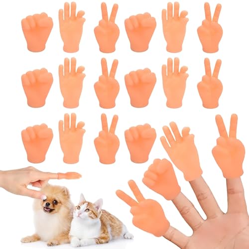 Jicyor 20 Stück Mini Hände, Kleine Hände Fingerpuppe Set, Tiny Hands, Mini Hände für Finger, Mini Fingerpuppen Gummi Lustige Minihände für Kinderspielzeug und Haustierpartys von Jicyor