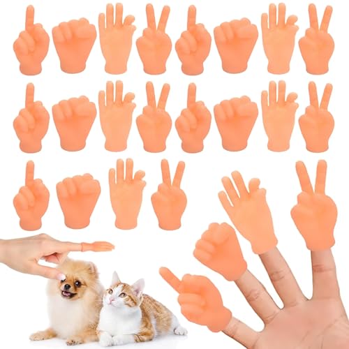 Jicyor 20 Stück Mini Hände, Kleine Hände Fingerpuppe Set, Tiny Hands, Mini Hände für Finger, Mini Fingerpuppen Gummi Lustige Minihände für Kinderspielzeug und Haustierpartys von Jicyor