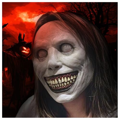 Jicyor Halloween Masken Horror, Gruselige Halloween Maske Lächelnder Dämon Gruseliger Clown Cosplay Halloween Dämon Karneval Cosplay Requisiten für Männer und Frauen von Jicyor