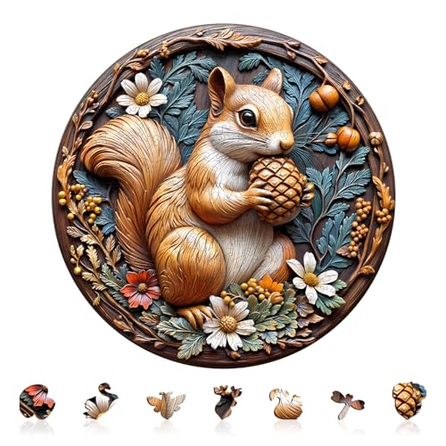 Jigfoxy Holzpuzzle Erwachsene, Eichhörnchen Holz Puzzle Erwachsen,Einzigartiges Holztierpuzzle, Familie und Freunde L-34 * 34cm-270pcs Jigfoxy Holzpuzzle Erwachsene, Eichhörnchen Holz Puzzle Erwachsen,Einzigartiges Holztierpuzzle, Familie und Freunde L-34 * 34cm-270pcs von Jigfoxy