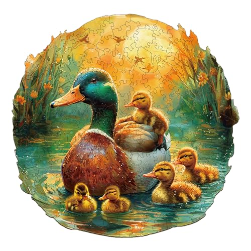 Jigfoxy Holzpuzzle Erwachsene, Ente Puzzle Erwachsen, Wooden Puzzle Holz Puzzle Erwachsen Und Kinder, Einzigartiges Lernspielzeug in Tierform für Freunde der Familie M-29 * 28.4cm-195pcs von Jigfoxy