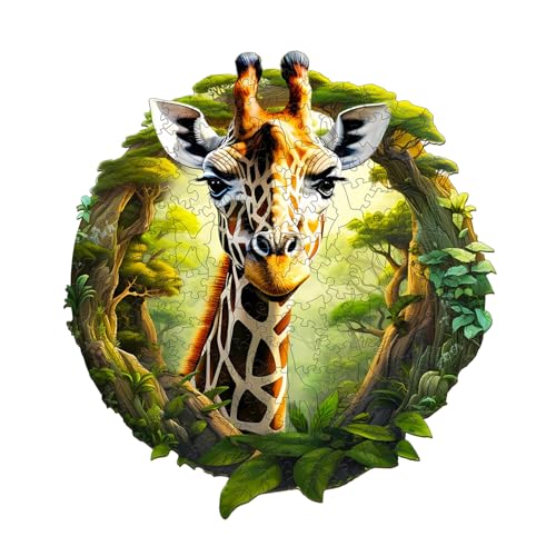 Jigfoxy Holzpuzzle Erwachsene, Giraffe Puzzle Erwachsen, Wooden Puzzle Holz Puzzle Erwachsen Und Kinder, Einzigartiges Lernspielzeug in Tierform für Freunde der Familie L-34 * 31.4cm-260pcs von Jigfoxy