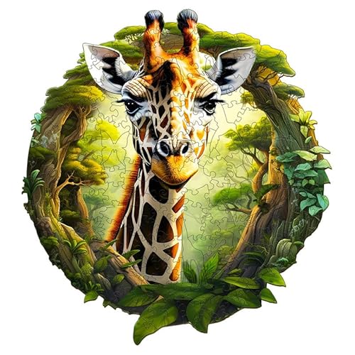 Jigfoxy Holzpuzzle Erwachsene, Giraffe Puzzle Erwachsen, Wooden Puzzle Holz Puzzle Erwachsen Und Kinder, Einzigartiges Lernspielzeug in Tierform für Freunde der Familie L-34 * 31.4cm-260pcs von Jigfoxy