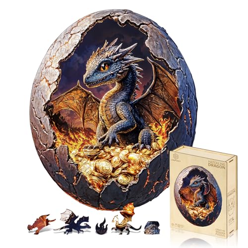 Jigfoxy Holzpuzzle Erwachsene, Junger Drache Holz Puzzle Erwachsen,einzigartiges Holztierpuzzle, Familie und Freunde L-34 * 34cm-300pcs Jigfoxy Holzpuzzle Erwachsene, Junger Drache Holz Puzzle Erwachsen,einzigartiges Holztierpuzzle, Familie und Freunde L-34 * 34cm-300pcs von Jigfoxy