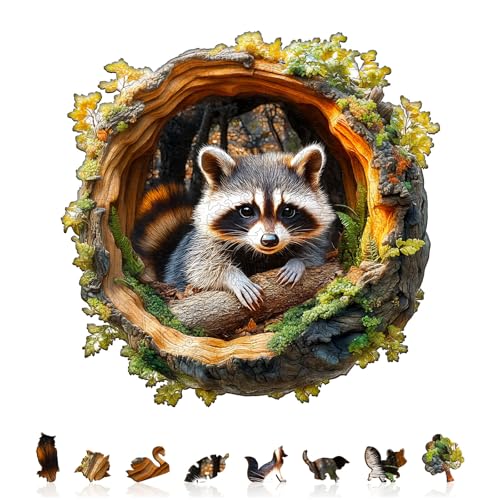 Jigfoxy Holzpuzzle Erwachsene, Waschbär Holz Puzzle Erwachsen,einzigartiges Holztierpuzzle, Familie und Freunde L-34 * 33.6cm-270pcs Jigfoxy Holzpuzzle Erwachsene, Waschbär Holz Puzzle Erwachsen,einzigartiges Holztierpuzzle, Familie und Freunde L-34 * 33.6cm-270pcs von Jigfoxy