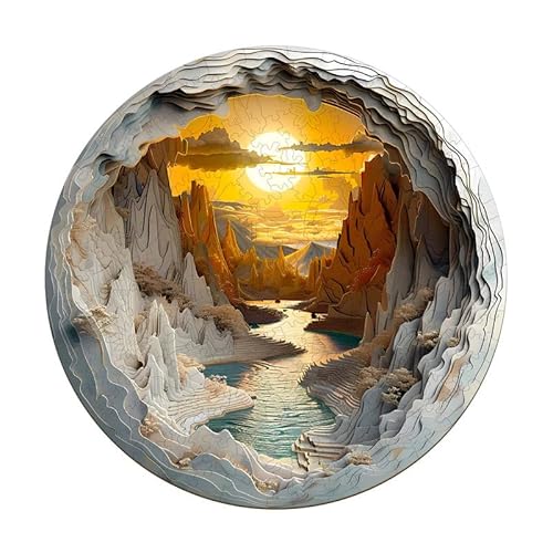 Jigfoxy Holzpuzzle für Erwachsene, 3D-Vision im Inneren der Höhle, Holzpuzzle für Erwachsene, einzigartige Tierform, Holzschnitt-Puzzles für Familie, Freunde, Puzzle-Liebhaber (L-34 x 34 cm, 300 von Jigfoxy