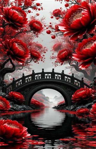 Puzzle 120 Teile für Erwachsene Rote Blumen Brücke Flüsse Impossible Game Pädagogisches Spiel Herausforderndes Rätsel 120 Teile Puzzles 25 x 20 cm Puzzle 120 Teile für Erwachsene Rote Blumen Brücke Flüsse Impossible Game Pädagogisches Spiel Herausforderndes Rätsel 120 Teile Puzzles 25 x 20 cm von Jiian