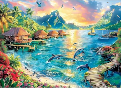 Puzzles für Erwachsene 2000 Teile Tropische Pflanzen Delfine 100 x 70 cm Puzzle Erwachsene Klassische Puzzles Pädagogisches Spiel Impossible Herausforderung 2000 Teile Puzzle Puzzles für Erwachsene 2000 Teile Tropische Pflanzen Delfine 100 x 70 cm Puzzle Erwachsene Klassische Puzzles Pädagogisches Spiel Impossible Herausforderung 2000 Teile Puzzle von Jiian
