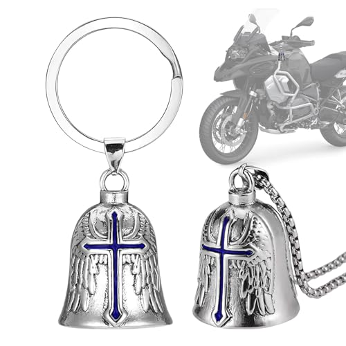 2 Stück GuardianBell Motorrad Glöckchen, Edelstahl Motorrad Glocke Glücksbringers, Schutzglocke Engel Reitglocke, Motorradglocke Schlüsselanhänger Für Motorrad Zubehör Oder Schlüsselanhänger von Jiimhte