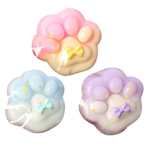 3PCS Katzenpfoten Quetschspielzeug Aus Silikon | Big Cat Paw Silicone Squeeze Toys | Squishy Katzenpfoten | Regenbogen Katzenpfotenspielzeug | Katzenpfoten Quetschspielzeug | Weiches Sinnesspielzeug von Jiimhte