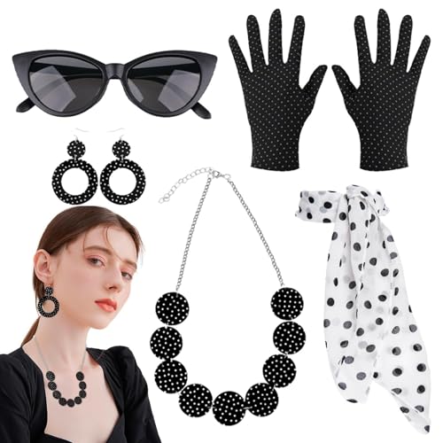 Jiimhte 50er Jahre Kostüm Accessoires für Damen - Accessoires | Disco Outfit Verkleidung Party Outfits für Mädchen von Jiimhte