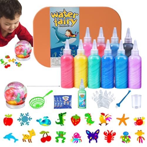 Jiimhte Aqua Fairy Wassergel Set, Kreative 3D Magic Gels, Lustiges 3D Wassergelee Kreativset, DIYs MagicWater Elf Toy Kit, Bunte Magische Squishy Farbe Aqua Fairy Maker Für Kinder von Jiimhte