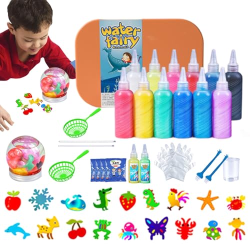 Jiimhte Aqua Fairy Wassergel Set, Kreative 3D Magic Gels, Lustiges 3D Wassergelee Kreativset, DIYs MagicWater Elf Toy Kit, Bunte Magische Squishy Farbe Aqua Fairy Maker Für Kinder von Jiimhte