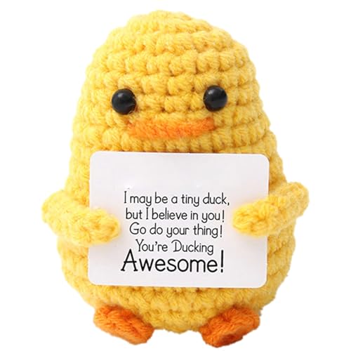 Jiimhte Funny Positive Duck Doll - Soft Knitting Duck Doll | Cute Crochet Encouragement Card for Table, Bookshelf Jiimhte Funny Positive Duck Doll - Soft Knitting Duck Doll | Cute Crochet Encouragement Card for Table, Bookshelf von Jiimhte