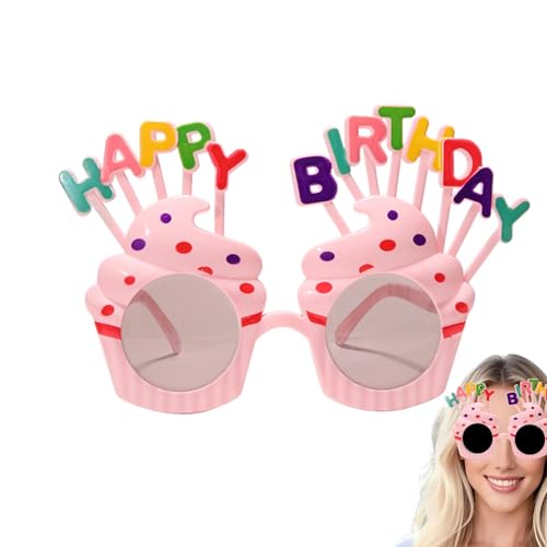 Jiimhte Happy Birthday Sonnenbrille, lustige Foto-Requisiten, Sonnenbrille | Geburtstagsparty-Gastgeschenke Brille Neuheit lustig für Kinder und Erwachsene von Jiimhte