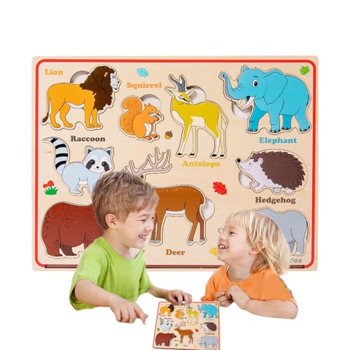 Jiimhte Holz-Alphabet-Tier-Puzzlespiel | Kunststaffelei Lernspiele Alphabet Tierformen Puzzles,Alphabet-Puzzles Tierformen-Puzzles für Kinder ab 3 Jahren von Jiimhte