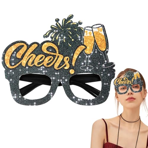 Jiimhte Lustige Brille für Erwachsene,Partybrille für Erwachsene,Glitzernde Neujahrsbrillen, Papierparty-Brillen | Foto-Requisiten, Gläser, einzigartiges Zubehör für Silvesterpartys für Damen und von Jiimhte