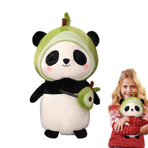 Jiimhte Panda Stofftier,11,8 Zoll große, entzückende Panda-Plüschtiere | Gefülltes Panda-Spielzeug, entzückendes Plüschtier mit süßer Kopfbedeckung, Panda-Puppe für Kindergeburtstage, Sofa-Dekoration, von Jiimhte