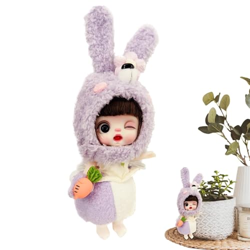 Jiimhte Plüschmädchenpuppe, Actionfigur Plüsch | Bewegliche Puppe mit großen Augen und Kleidern im Pyjama - Weiche Onesie-Puppe zum Sammeln für Sofa, Wohnzimmer, Schlafzimmer von Jiimhte