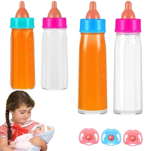 New Born Baby Magische Milchfläschchen, 7 Stück Magische Flasche, Magische Babyflasche, Verschwindenden Milch Und Saftflaschen Für Kinder, Multifunktionales Rollenspiel Fütterungsspielzeug Set von Jiimhte