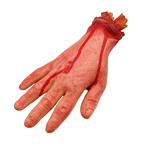 Jiklophg Bloody Horror Scary Halloween Prop Fake Abgetrennte LebensgrößE Arm Hand House Scary Bloody von Jiklophg