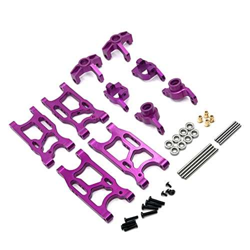 Jiklophg Für 144001 124016 124017 124018 124019 Metall Upgrade Hinter Arm Lenkung Becher Bedienung C Sitz RC Auto Teile ZubehöR, Lila von Jiklophg