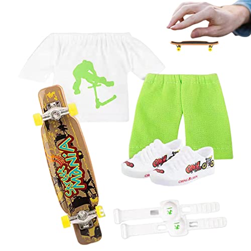 Jildouf Skateboard Fingerspielzeug | Skateboard Spielzeug - Finger Toys Pack Geschenke für Kinder mit Fingerhose Finger-T-Shirt Fingerschuhe für Roller Knieschützer von Jildouf