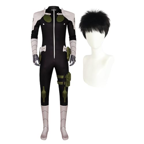 Anime Kafka Hibino Jumpsuit Kaiju Nr. 8 Kampfanzug Cosplay Kostüm Kafka Hibino Bodysuit Monster Halloween Outfit Einteiler Anzug mit Perücke von Jilijia