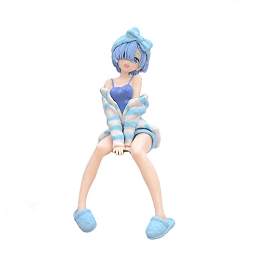 Jilijia Anime Rem Figur Press Cup Nudeln und Instant Nudeln Sitzposition Figur PVC Action Figur Ornamente Puppe Spielzeug von Jilijia